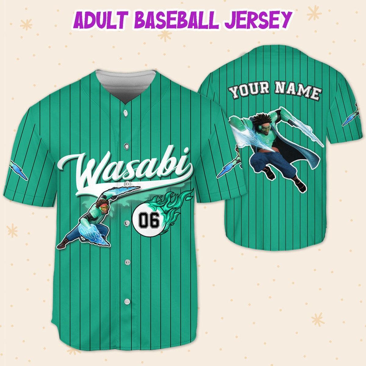 Personalize Big Hero Wasabi Green Black Gift For Baseball Jersey 5