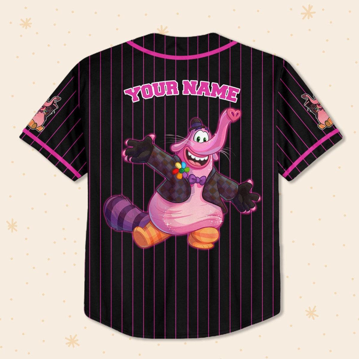 Personalize Bingbong Pink Black Disney Baseball Jersey 3