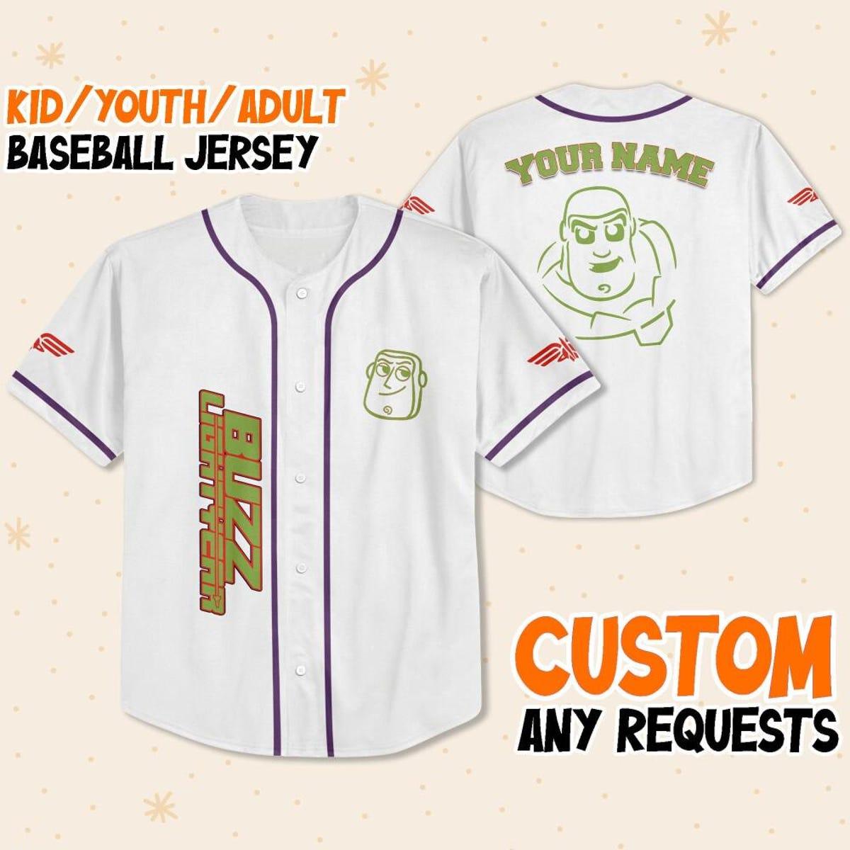 Personalize Buzz Lightyear Toy Story Baseball Jersey 1