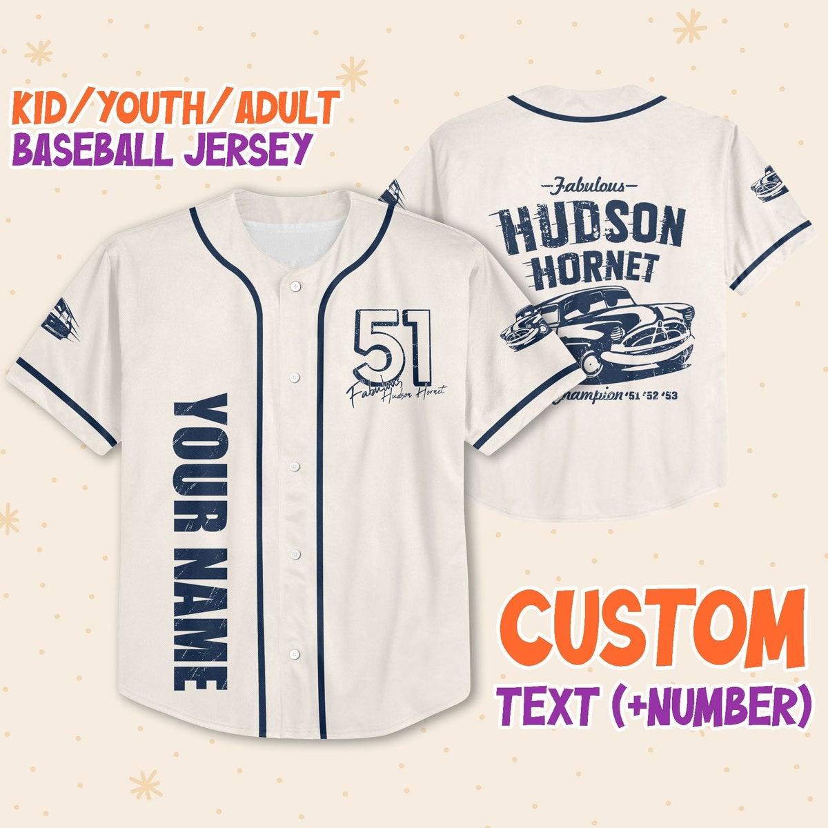 Personalize Cars Hudson Hornet Piston Cup Champion Baseball Jersey 1