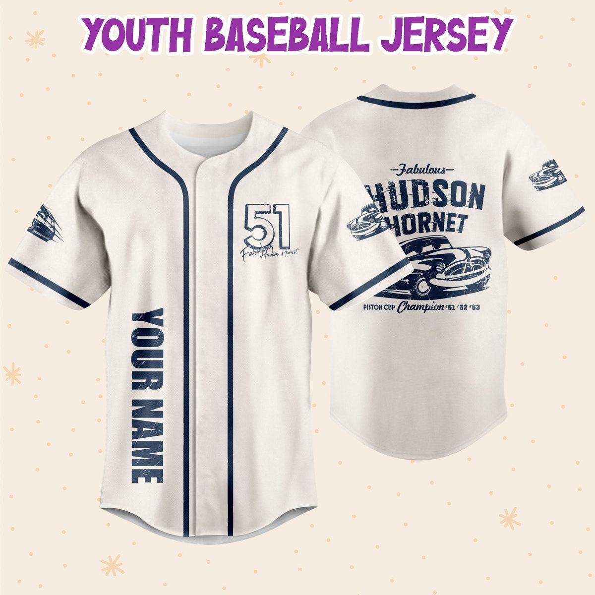 Personalize Cars Hudson Hornet Piston Cup Champion Baseball Jersey 5