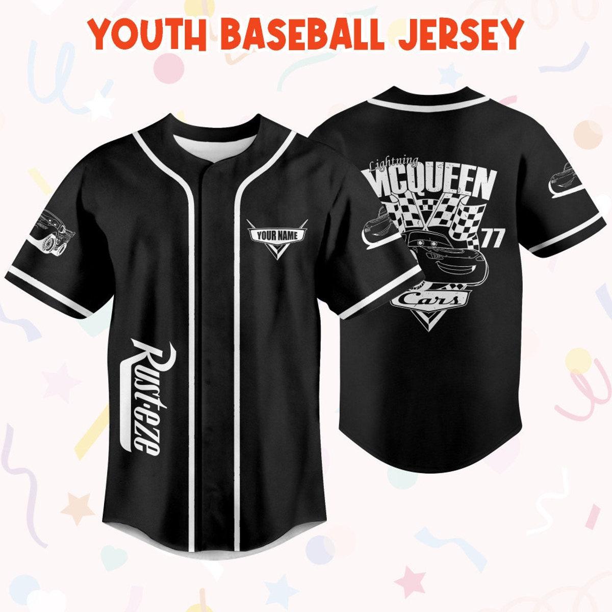 Personalize Cars Lightning Mcqueen Car 1977 Custom Text Baseball Jersey 5