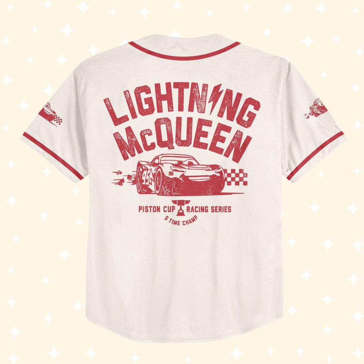 Personalize Cars Lightning Mcqueen Piston Cup Racing Series Baseball Jersey 3