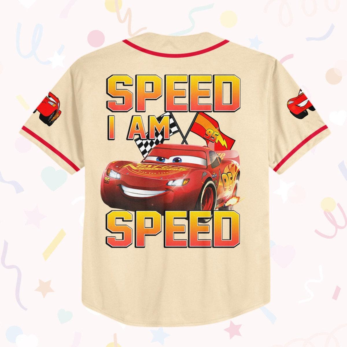 Personalize Cars Lightning Mcqueen Speed I Am Speed Baseball Jersey 3