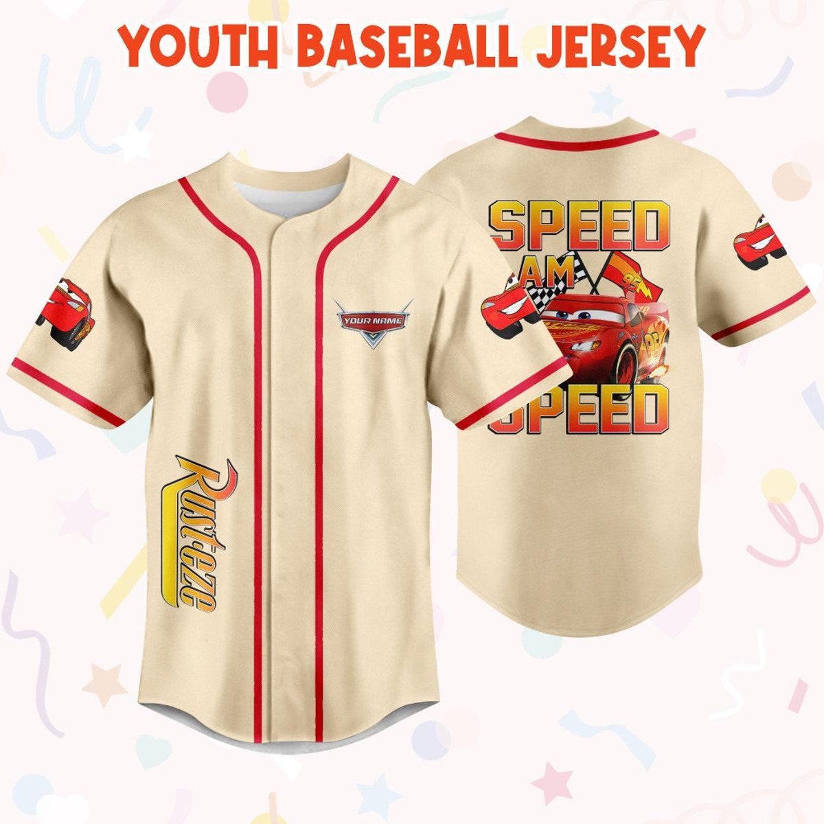 Personalize Cars Lightning Mcqueen Speed I Am Speed Baseball Jersey 5