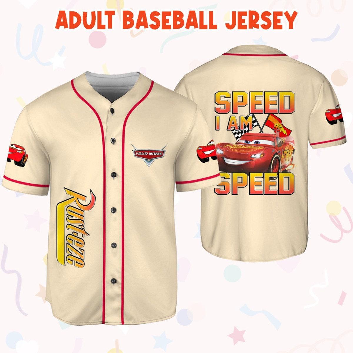 Personalize Cars Lightning Mcqueen Speed I Am Speed Baseball Jersey 6