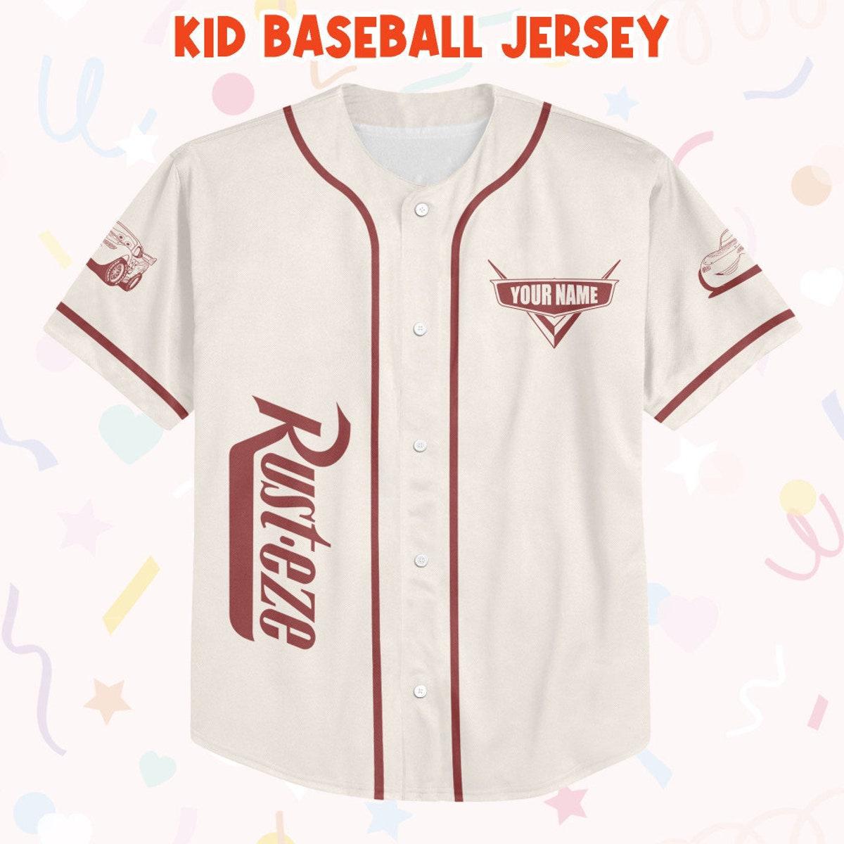 Personalize Cars Retro Lightning Mcqueen Car 1977 Custom Text Baseball Jersey 2