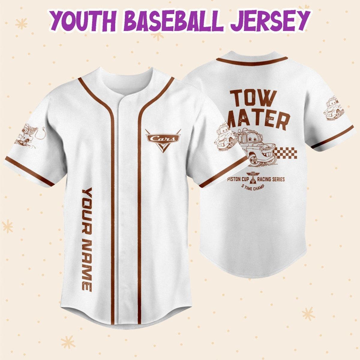 Personalize Cars Tow Mater Piston Cup Racing Series Disney Baseball Jersey 5