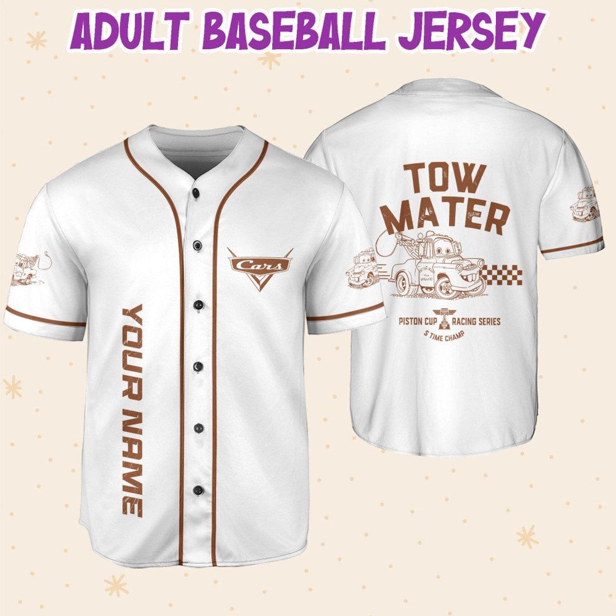 Personalize Cars Tow Mater Piston Cup Racing Series Disney Baseball Jersey 6