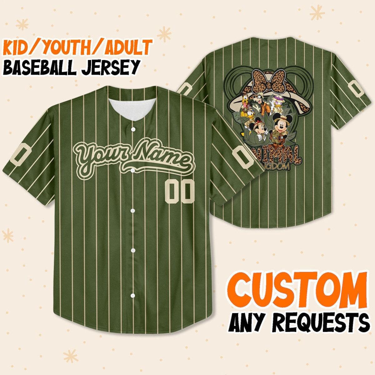 Personalize Custom Disney Animal Kingdom Green Baseball Jersey 1