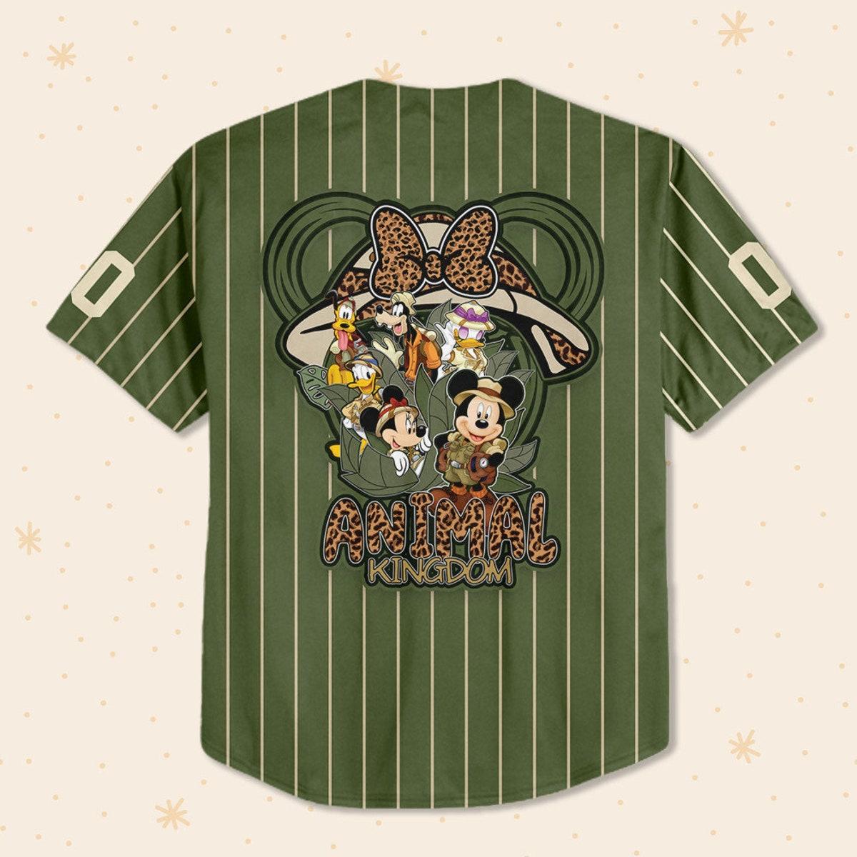 Personalize Custom Disney Animal Kingdom Green Baseball Jersey 3