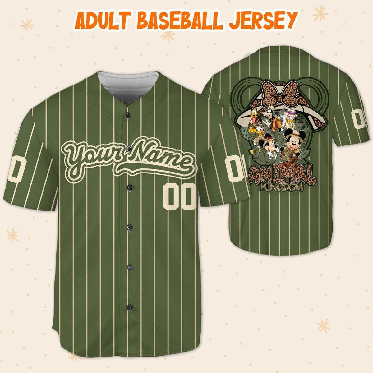 Personalize Custom Disney Animal Kingdom Green Baseball Jersey 5