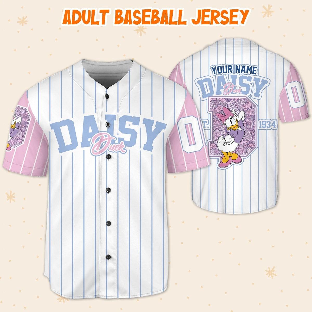 Personalize Cute Custom D Daisy Duck 1934 Custom Name Baseball Jersey 5