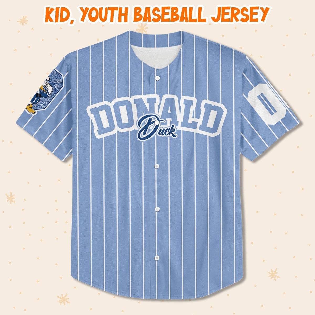 Personalize Cute D Donald Duck 1934 Custom Name Disney Baseball Jersey 2