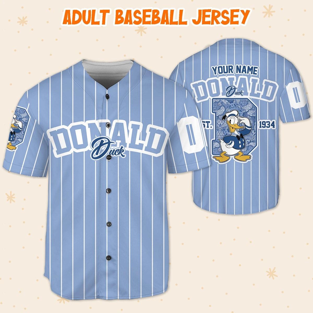 Personalize Cute D Donald Duck 1934 Custom Name Disney Baseball Jersey 5