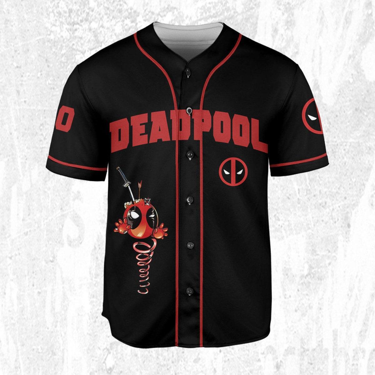 Personalize Deadpool Awesome Black Wolverine And Deadpool Baseball Jersey 2