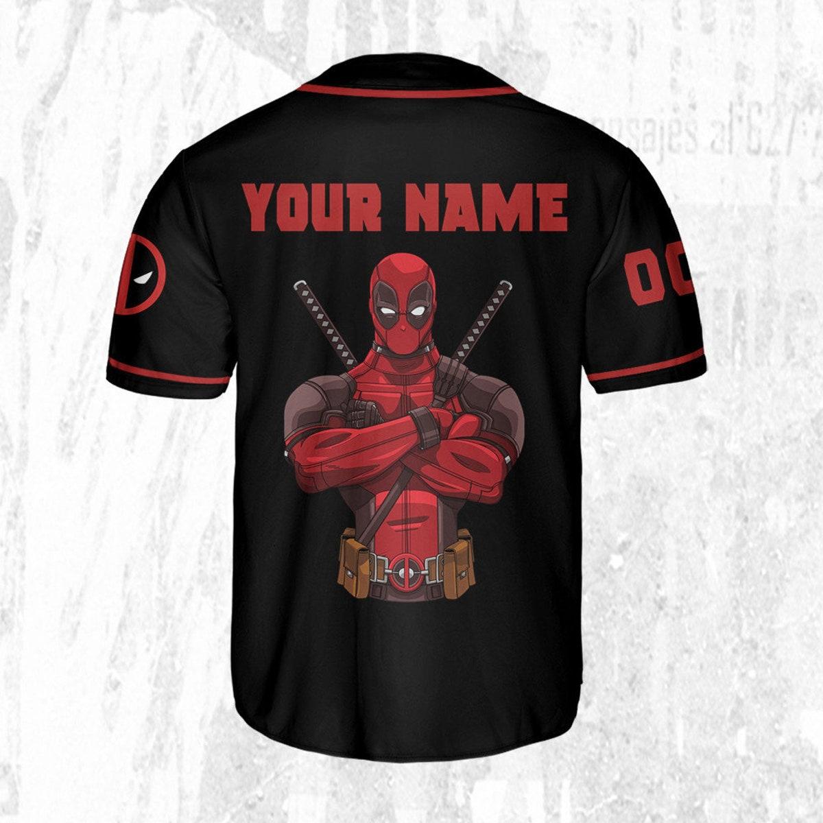 Personalize Deadpool Awesome Black Wolverine And Deadpool Baseball Jersey 3