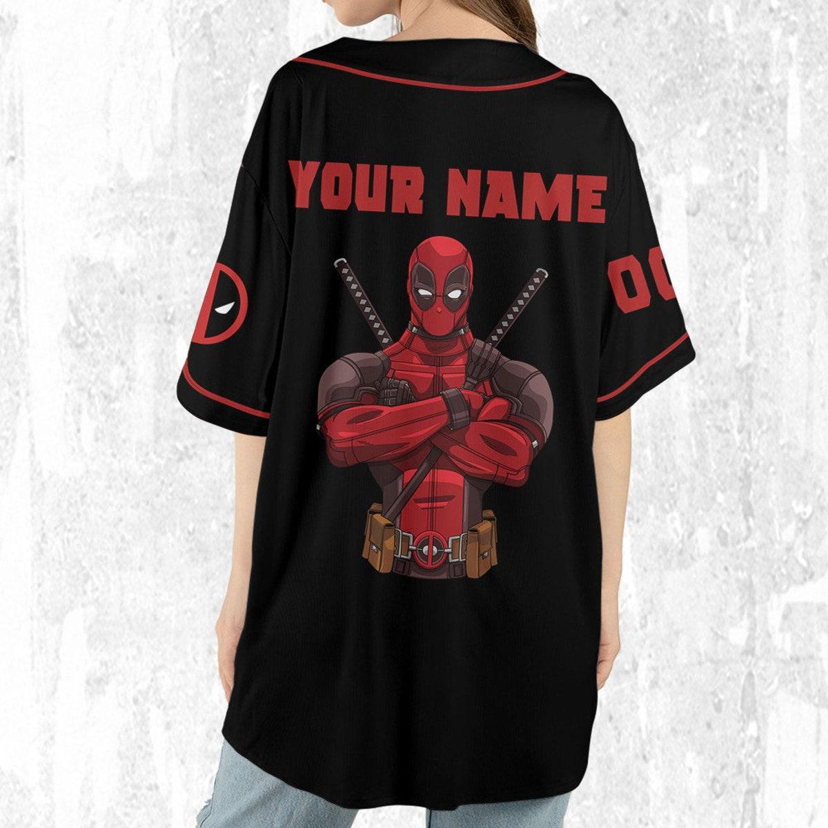 Personalize Deadpool Awesome Black Wolverine And Deadpool Baseball Jersey 5