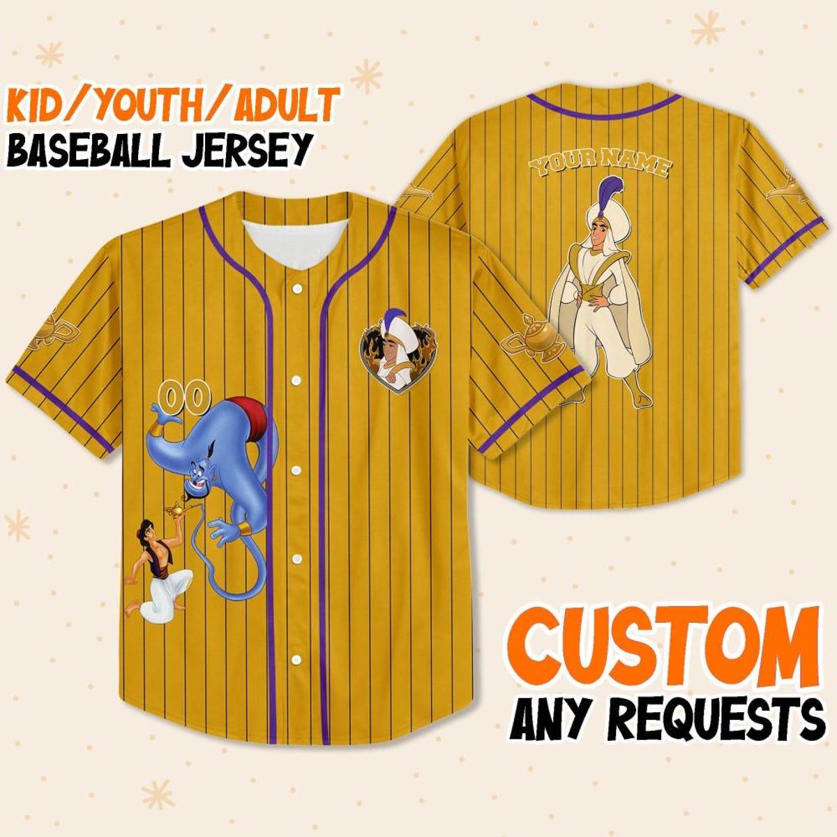 Personalize Disney Aladdin Prince Baseball Jersey 1