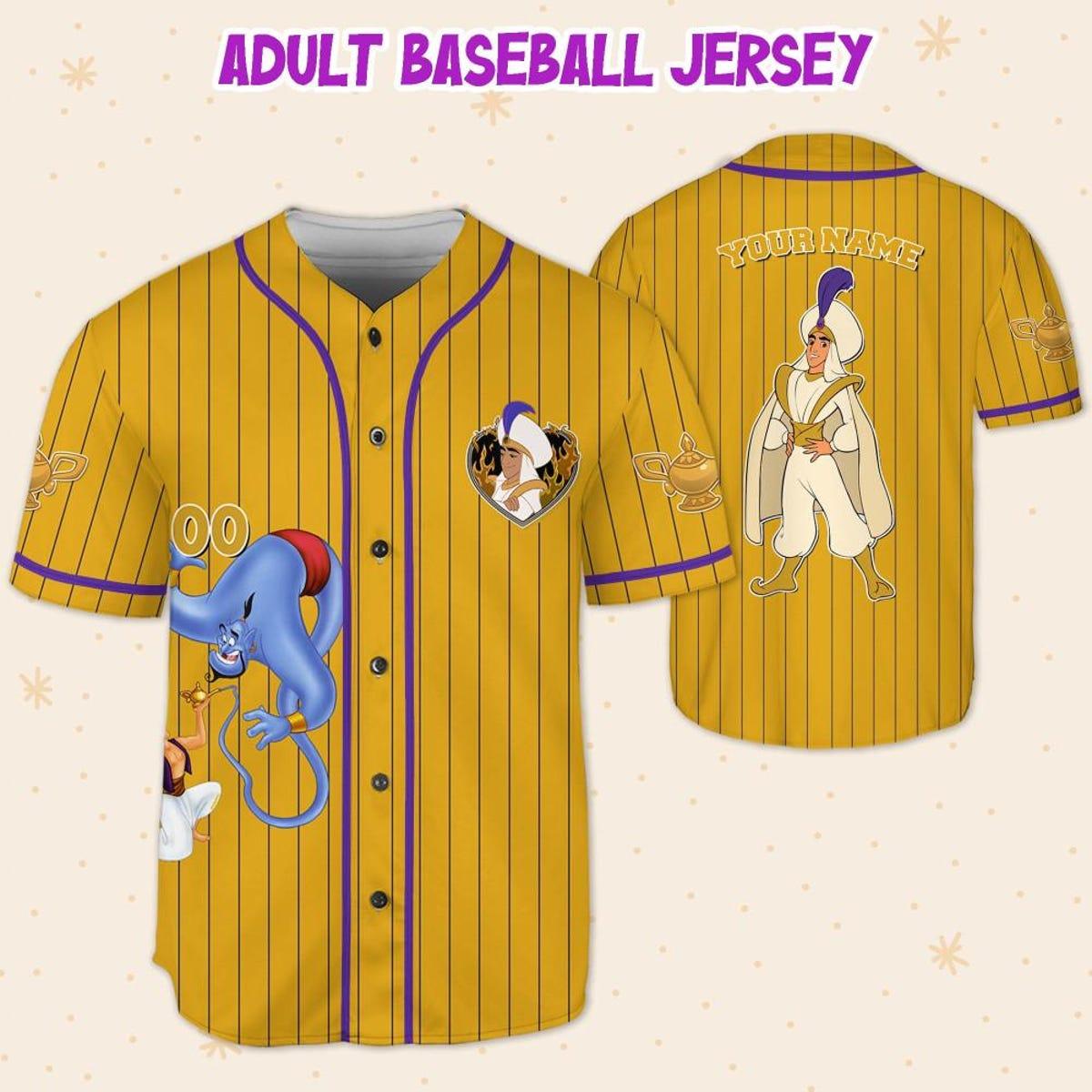 Personalize Disney Aladdin Prince Baseball Jersey 5