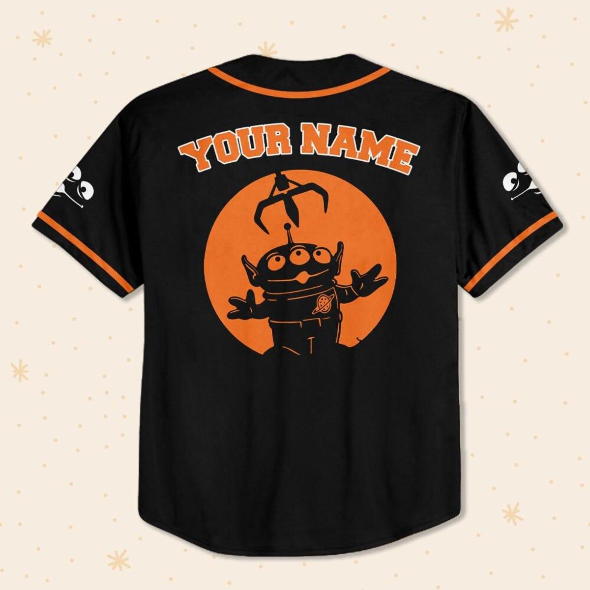 Personalize Disney Alien Claw Machine Halloween Baseball Jersey 3