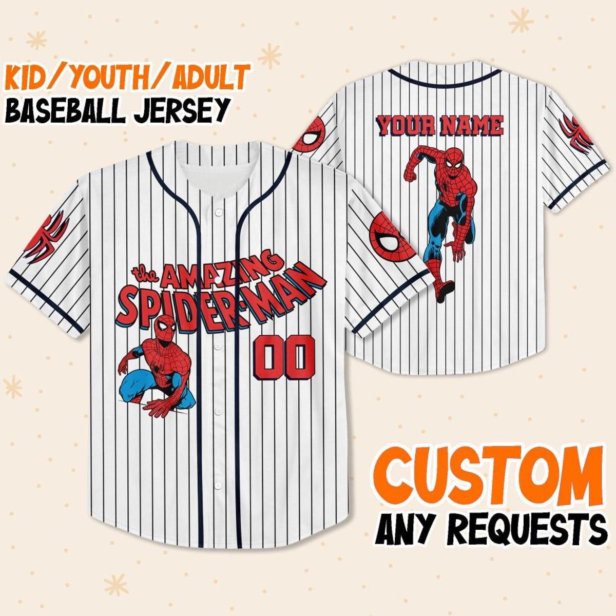 Personalize Disney Amazing Spider Man Disney Baseball Jersey 1