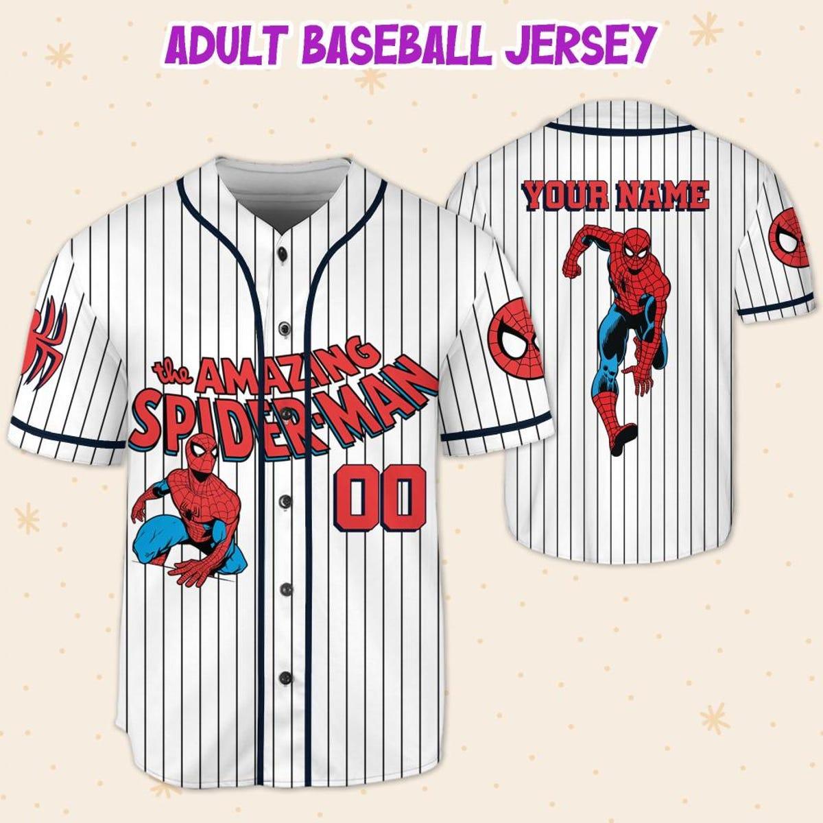 Personalize Disney Amazing Spider Man Disney Baseball Jersey 5