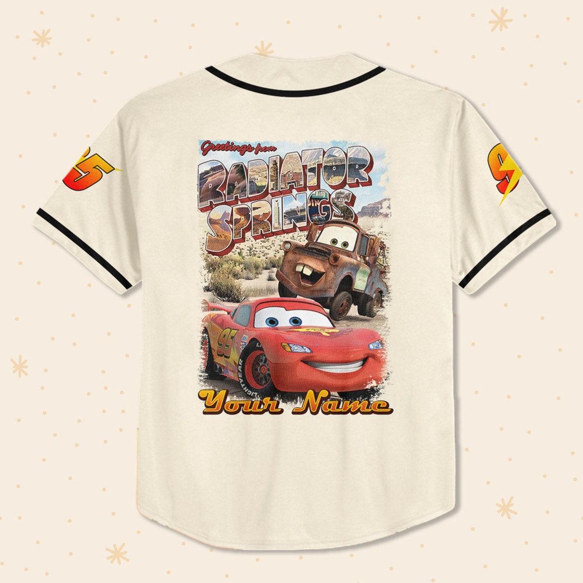 Personalize Disney Cars Greetings From Radiator Springs Baseball Jersey 3