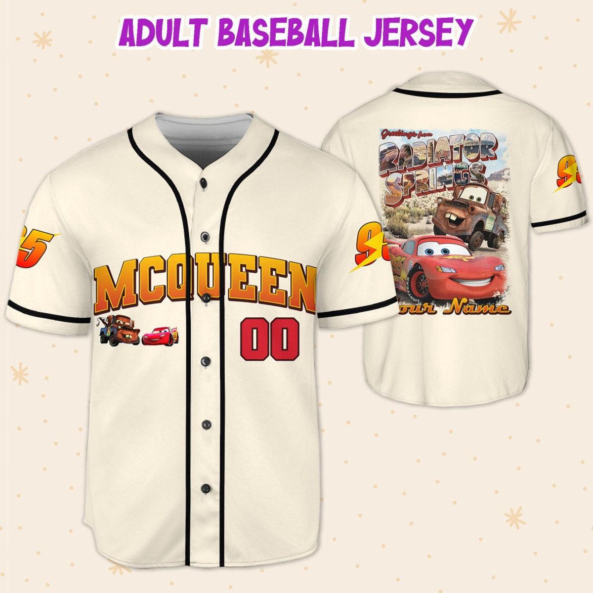 Personalize Disney Cars Greetings From Radiator Springs Baseball Jersey 5