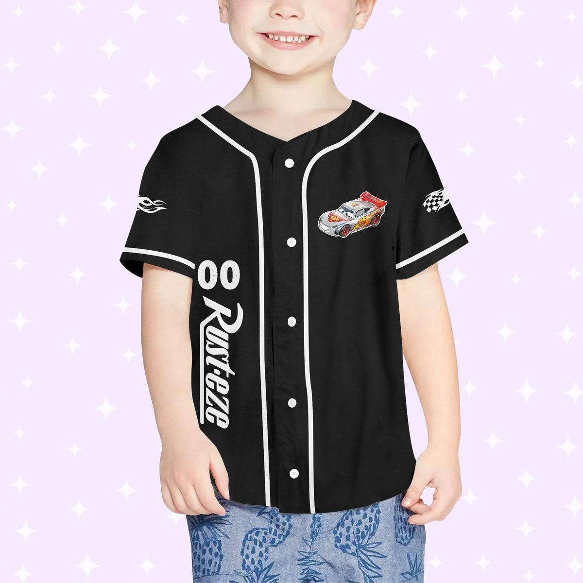 Personalize Disney Cars Lightning Mcqueen Awesome Baseball Jersey 4