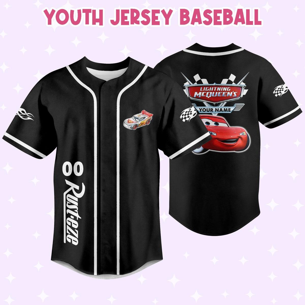 Personalize Disney Cars Lightning Mcqueen Awesome Baseball Jersey 5