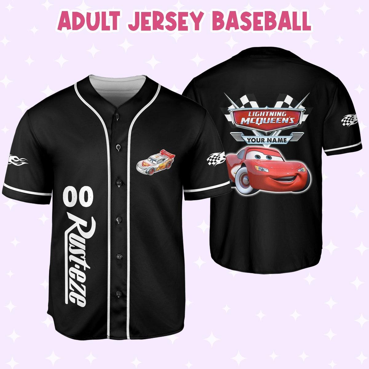 Personalize Disney Cars Lightning Mcqueen Awesome Baseball Jersey 6