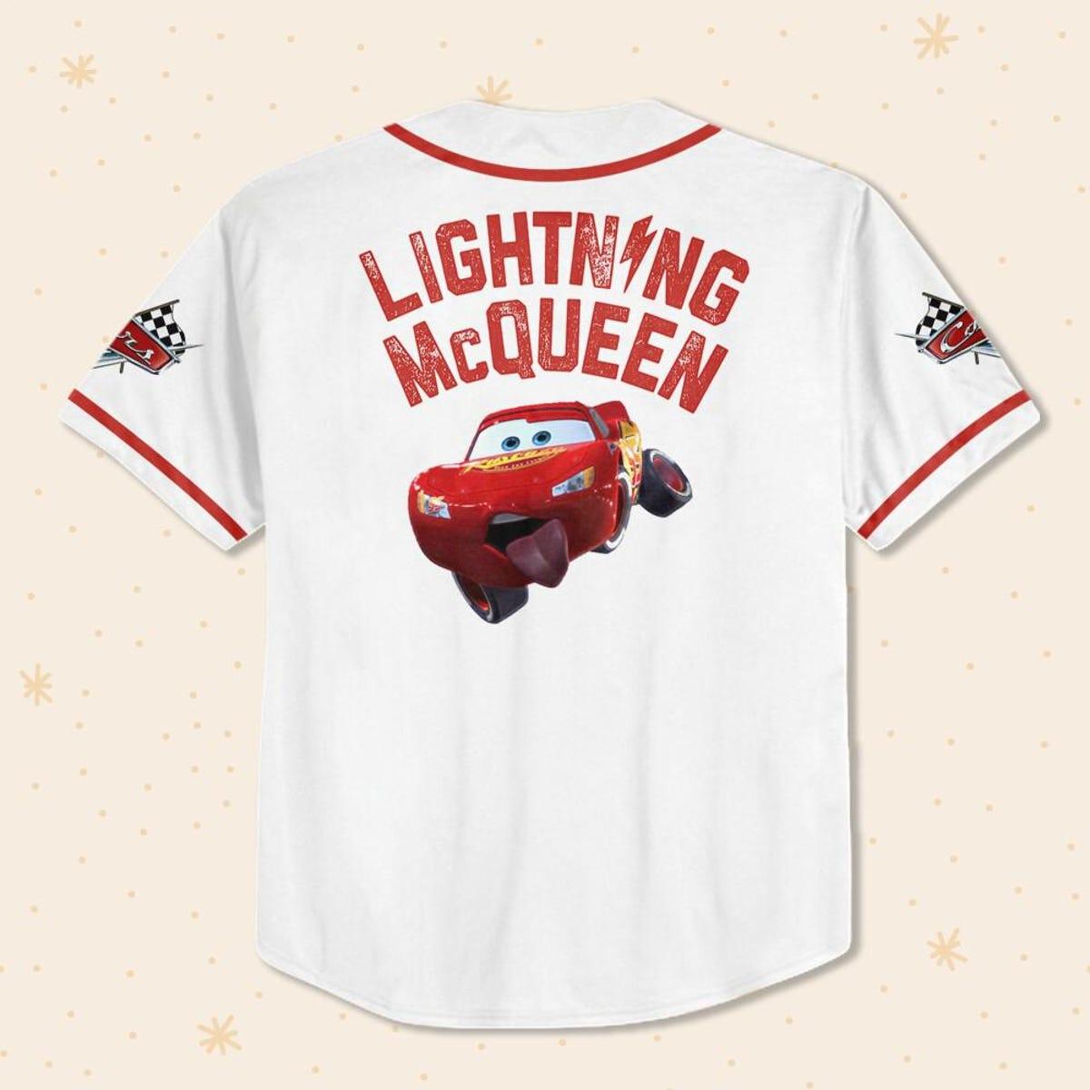 Personalize Disney Cars Lightning Mcqueen Baseball Jersey 3