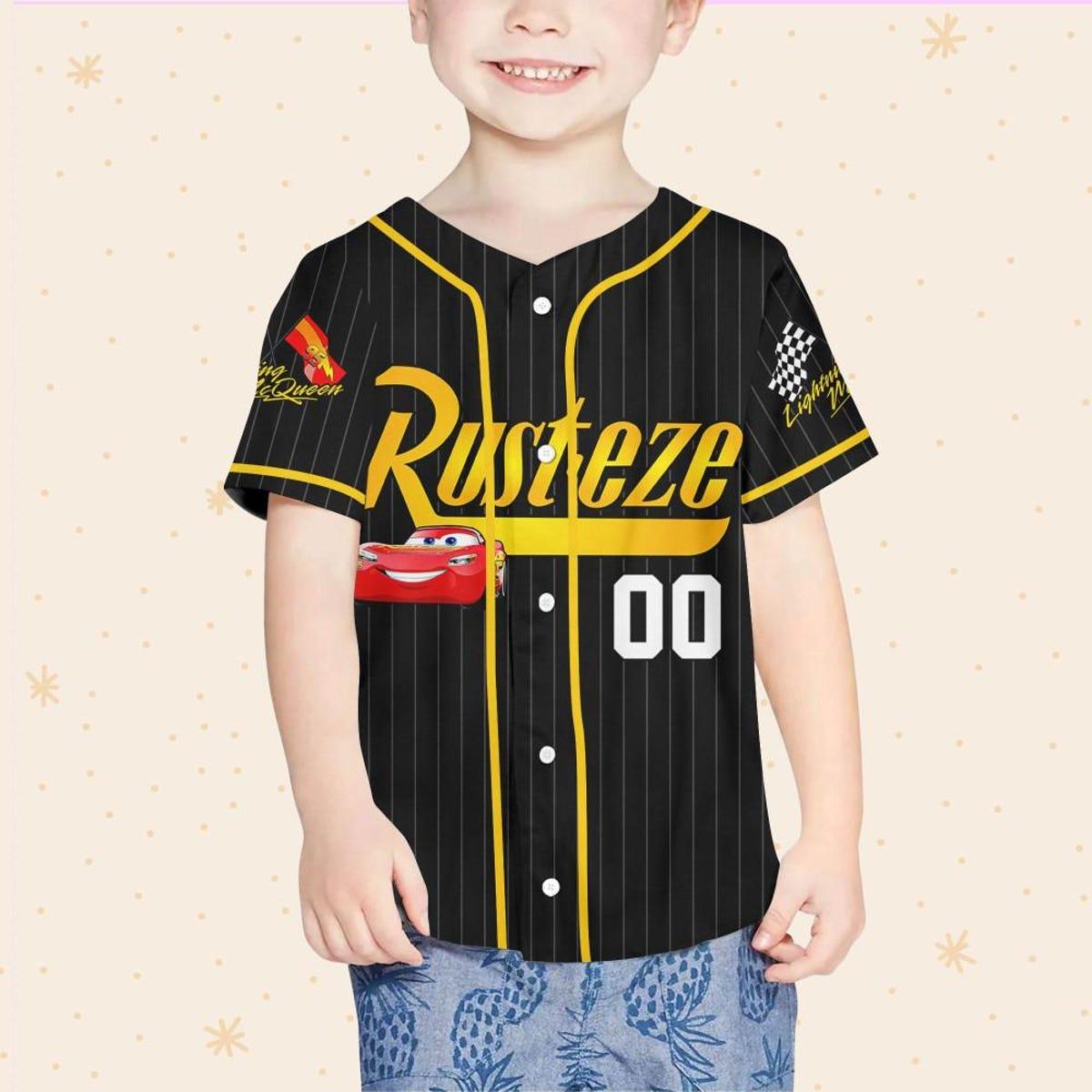 Personalize Disney Cars Lightning Mcqueen Baseball Jersey 4