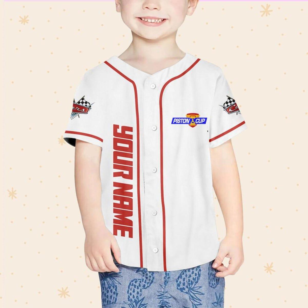 Personalize Disney Cars Lightning Mcqueen Baseball Jersey 4