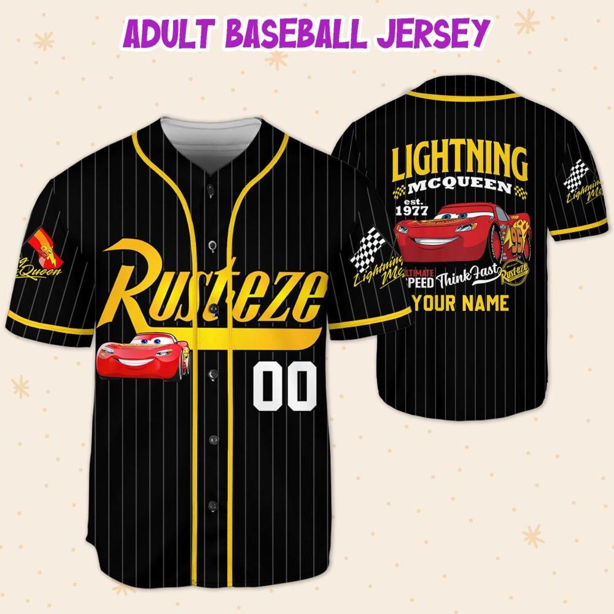 Personalize Disney Cars Lightning Mcqueen Baseball Jersey 5