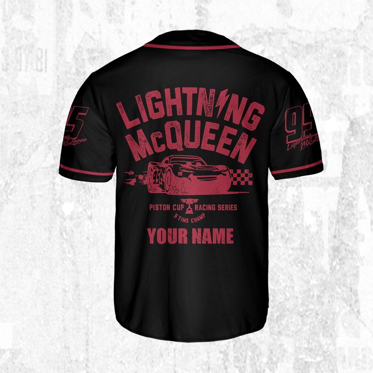 Personalize Disney Cars Lightning Mcqueen Racing Baseball Jersey 4