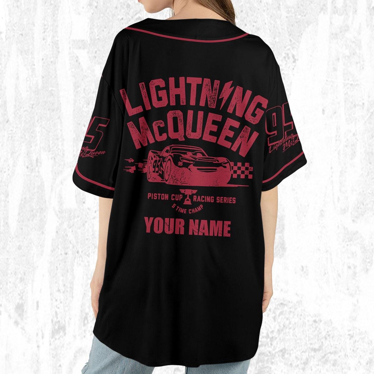 Personalize Disney Cars Lightning Mcqueen Racing Baseball Jersey 6