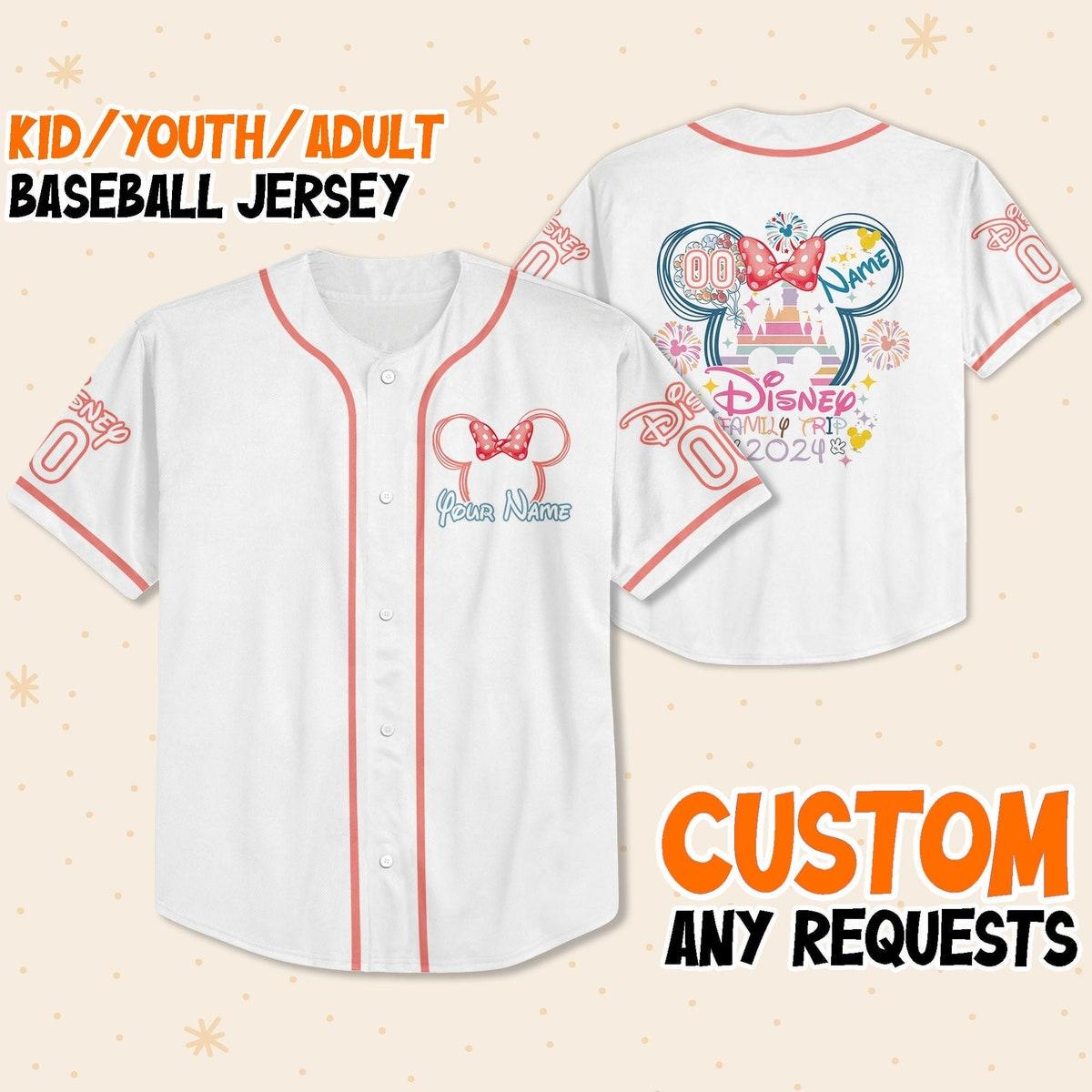 Personalize Disney Family Girl Baseball Jersey 1