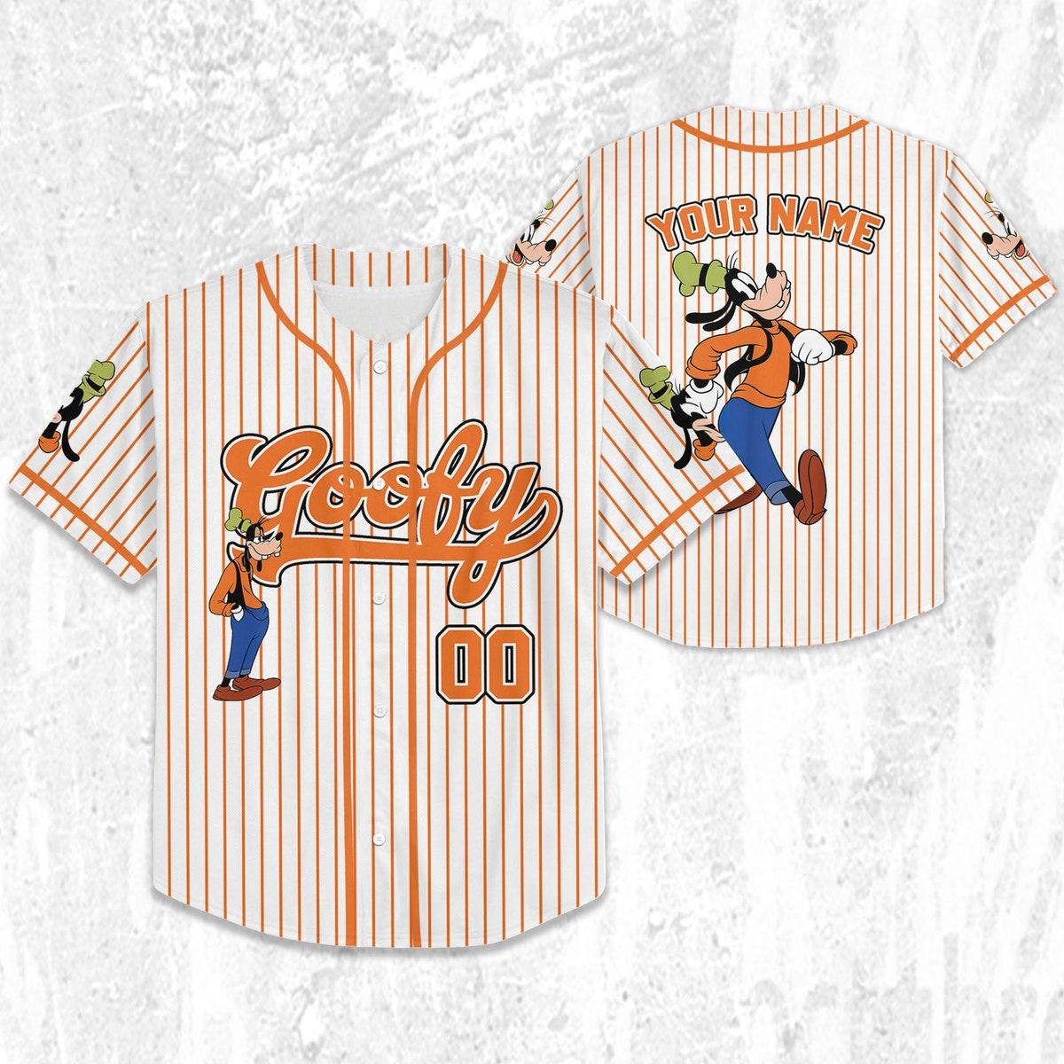 Personalize Disney Goofy Vintage Simple Birthday Baseball Jersey 2