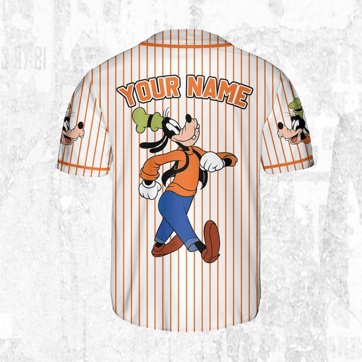 Personalize Disney Goofy Vintage Simple Birthday Baseball Jersey 4