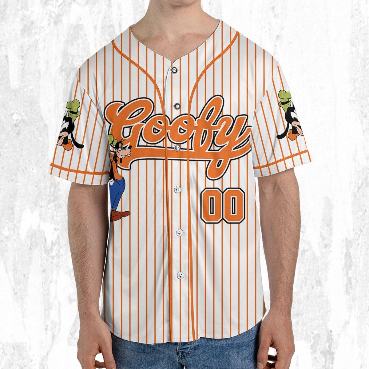 Personalize Disney Goofy Vintage Simple Birthday Baseball Jersey 5