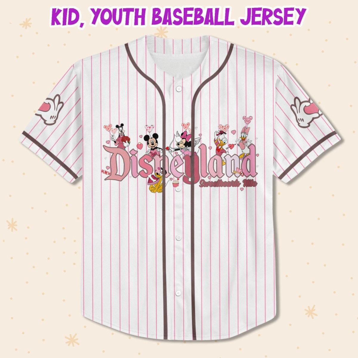 Personalize Disney Mickey Friends Happy Valentine's Day Baseball Jersey 2