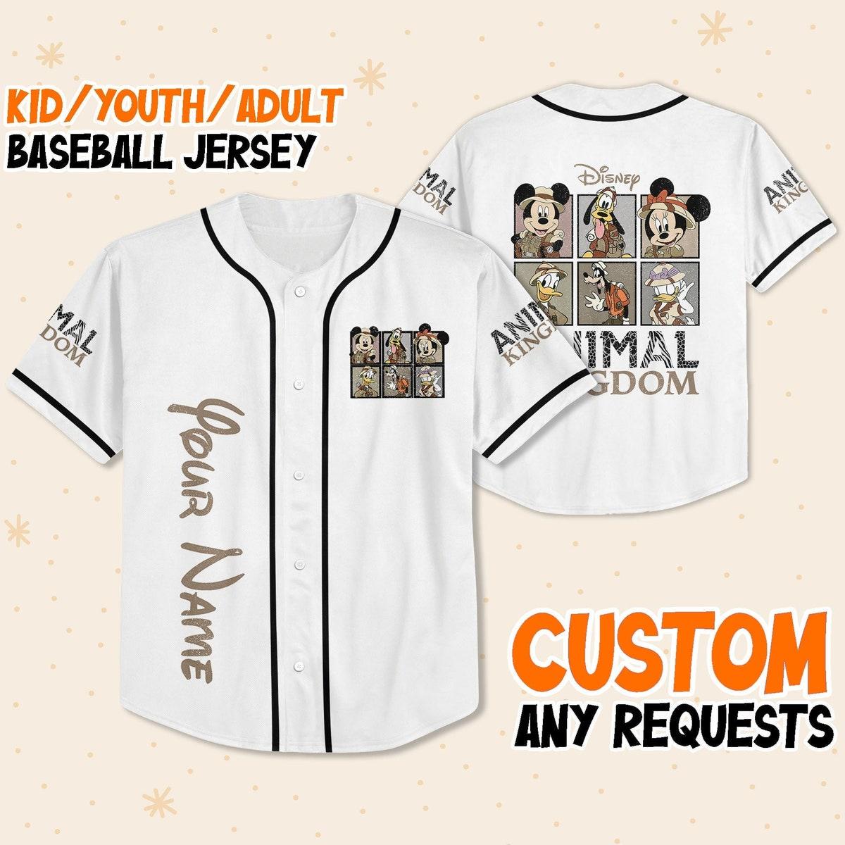 Personalize Disney Mickey Friends Vintage Animal Kingdom Baseball Jersey 1