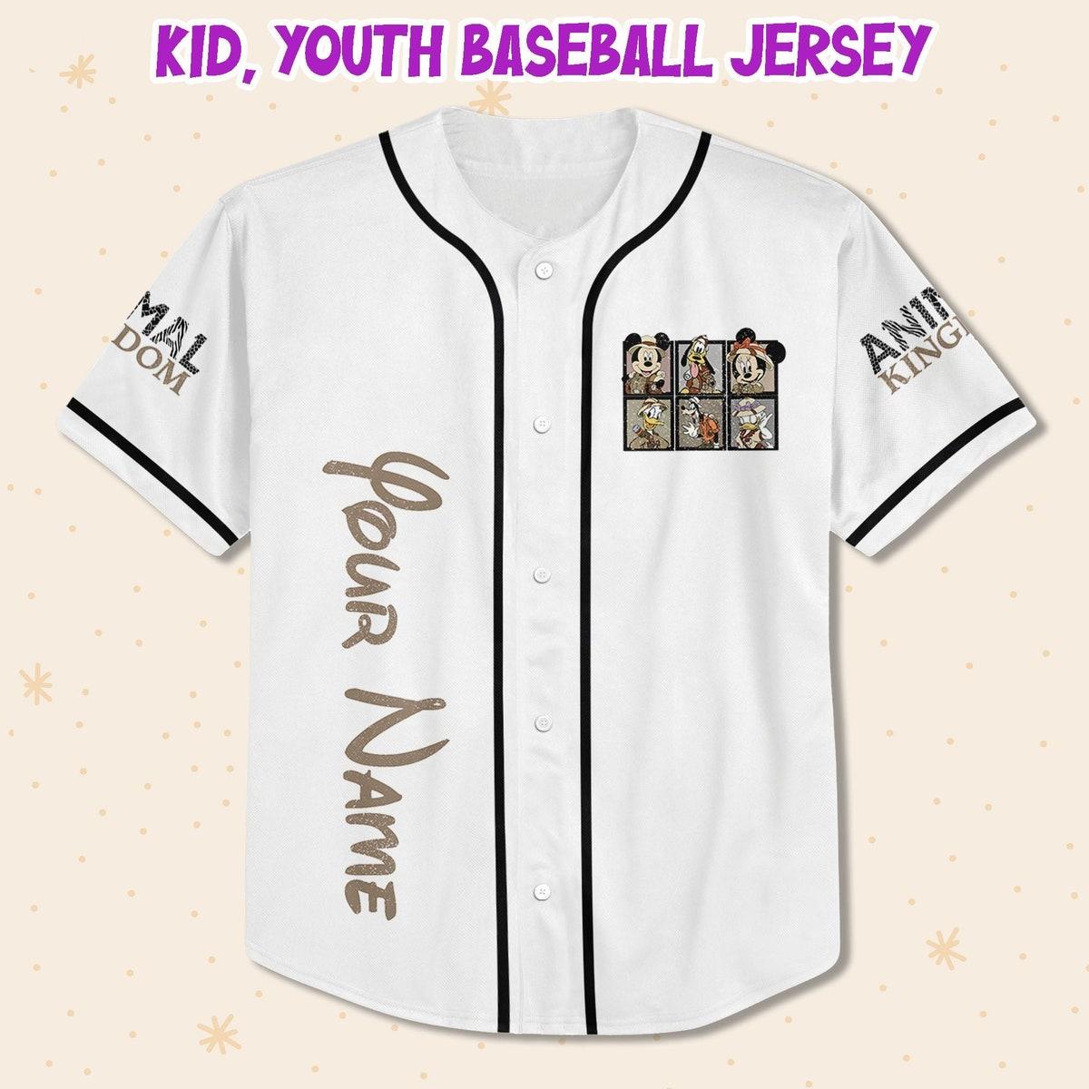 Personalize Disney Mickey Friends Vintage Animal Kingdom Baseball Jersey 2