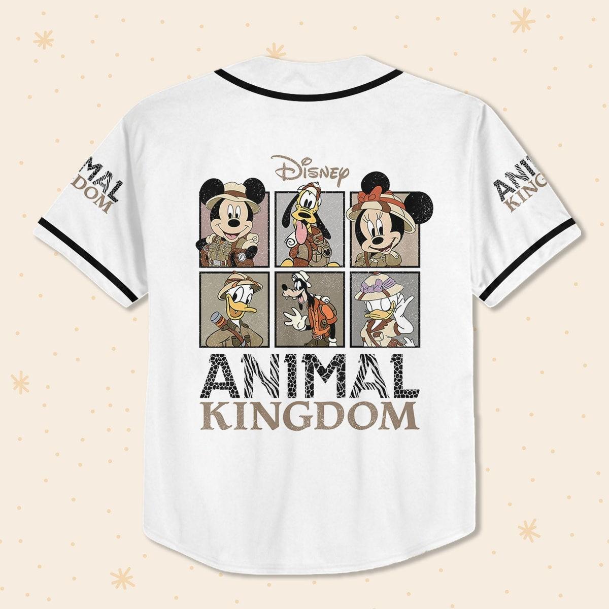 Personalize Disney Mickey Friends Vintage Animal Kingdom Baseball Jersey 3