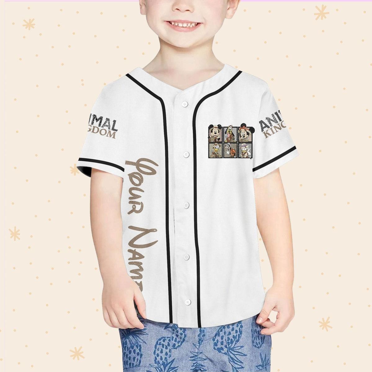 Personalize Disney Mickey Friends Vintage Animal Kingdom Baseball Jersey 4