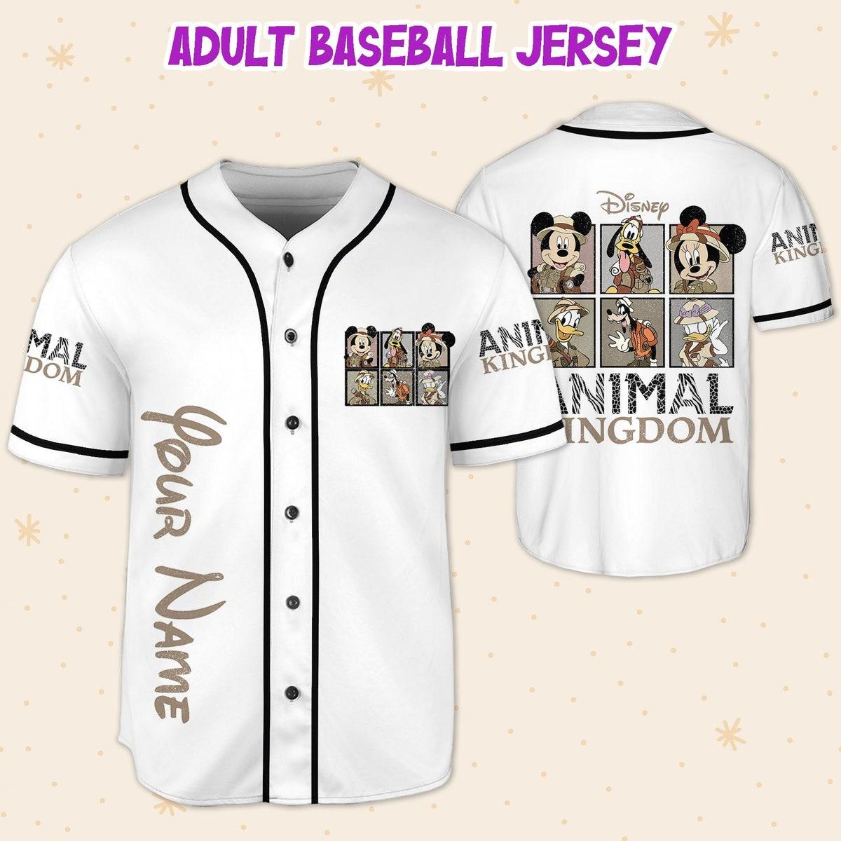 Personalize Disney Mickey Friends Vintage Animal Kingdom Baseball Jersey 5