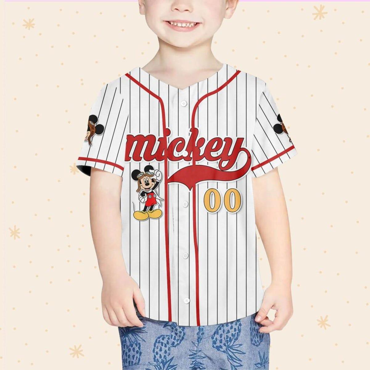 Personalize Disney Mickey Mouse Fly A Plane Baseball Jersey 4