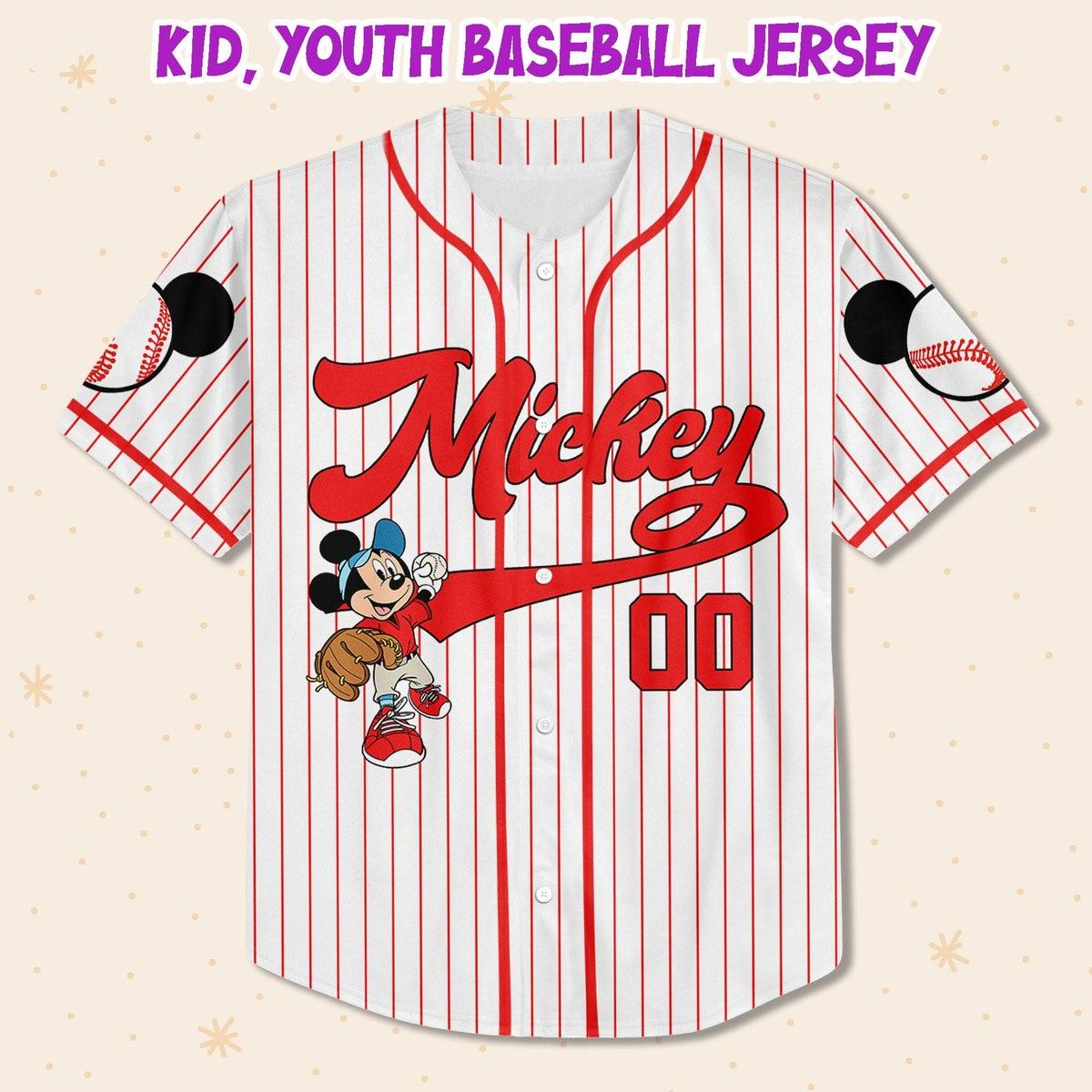 Personalize Disney Mickey Mouse Friends Custom Name Baseball Jersey 2